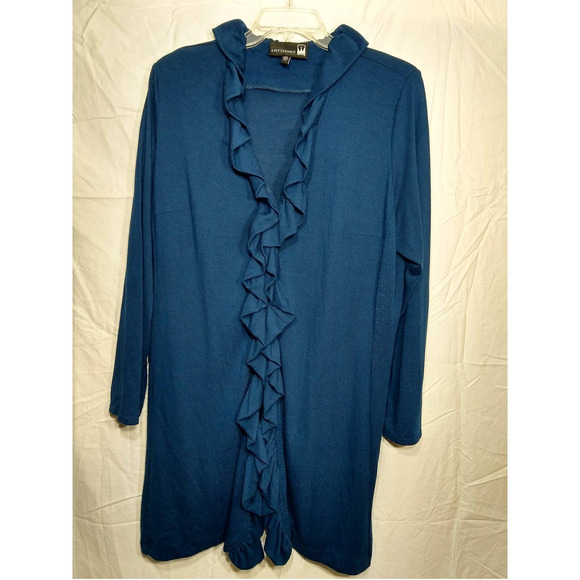 Antthony Ruffle Blue Cardigan - Picture 3 of 11